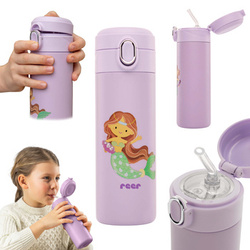 Butelka bidon ze słomką dla dzieci 350 ml BPA free fioletowa REER