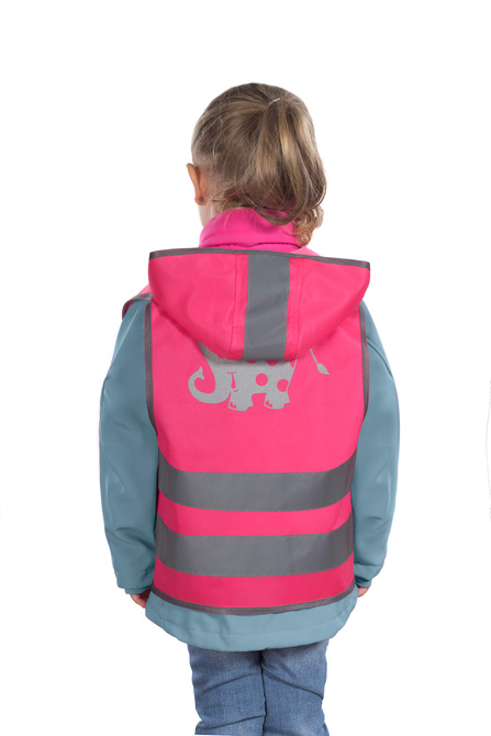 Kamizelka odblaskowa ostrzegawcza różowa dla dzieci 80-130cm 3-6lat