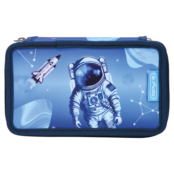 Piórnik potrójny trzykomorowy z wyposażeniem 31el kosmonauta Cosmic HERLITZ