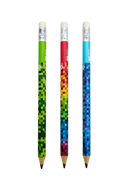 Ołówek do nauki pisania Jumbo trójkątny 2B z gumką 12 szt PIXI HAPPY COLOR