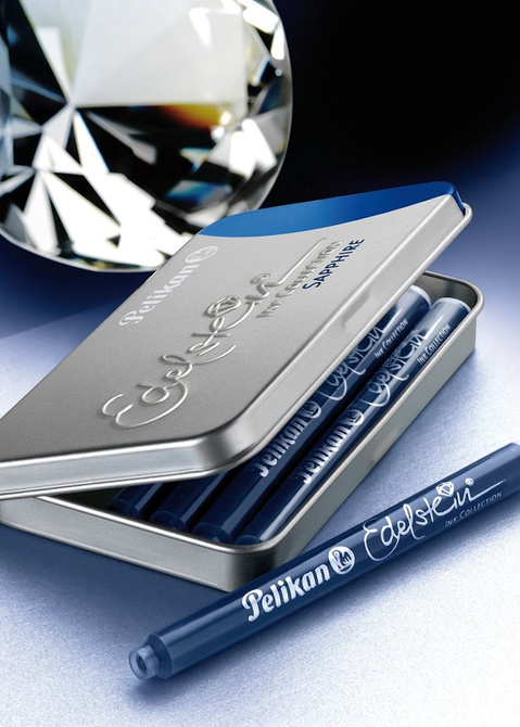 Naboje wkłady pióra wiecznego długie Edelstein Sapphire granat 6szt PELIKAN
