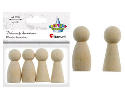 Dekoracje drewniane pionki postać 42mm 4szt
