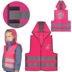 Kamizelka odblaskowa ostrzegawcza różowa dla dzieci 80-130cm 3-6lat