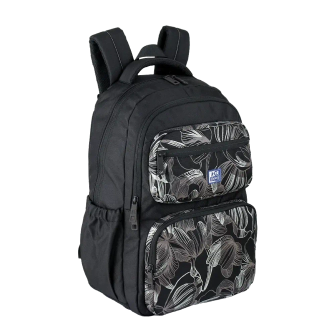 Plecak szkolny młodzieżowy czarny kwiaty 25l OXFORD