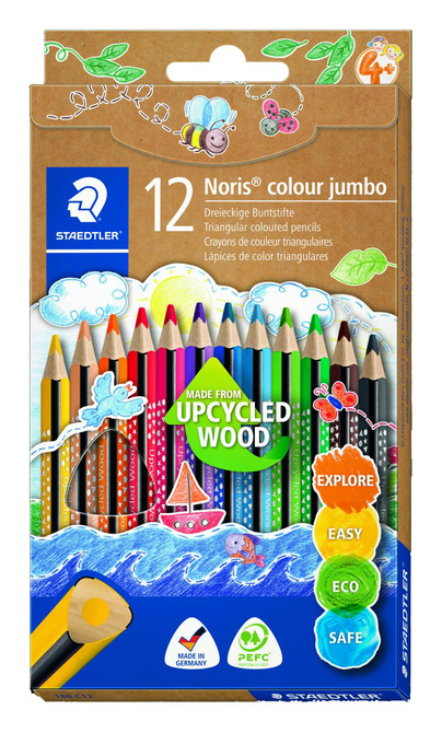 Kredki ołówkowe trójkątne jumbo 12 kolorów Noris colour STAEDTLER