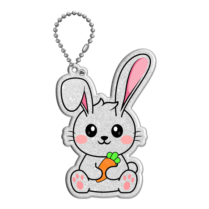 Brelok breloczek gadżet odblaskowy odblask zawieszka królik zając króliczek
