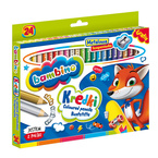 Kredki ołówkowe grube Jumbo 24 kolorów + temperówka BAMBINO