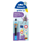 Ołówek Griffix 2 nauki pisania Praworęczny +3 wkłady Neon Black PELIKAN