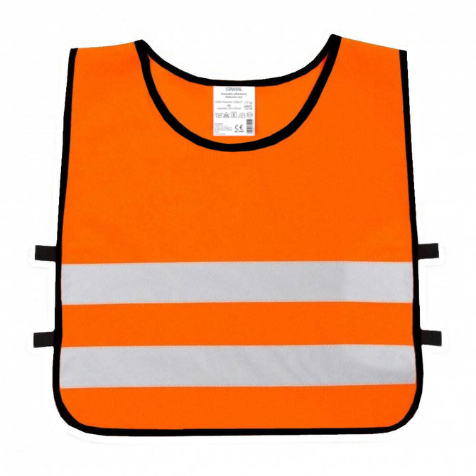 Kamizelka odblaskowa ostrzegawcza pomarańczow dzieci przedszkolaków 42x45cm
