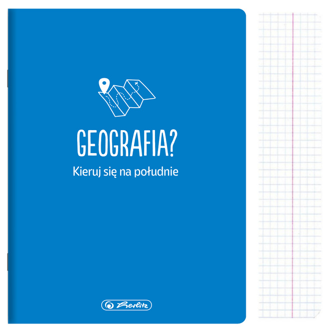 Zeszyt A5 60k kratka geografia przedmiotowy soft touch HERLITZ