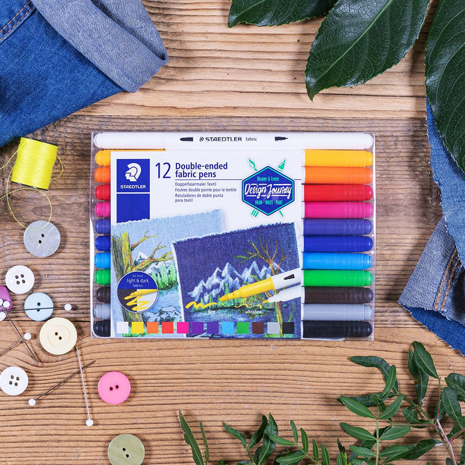 Pisaki mazaki markery dwustronne do tkanin Design Journey 12szt STAEDTLER