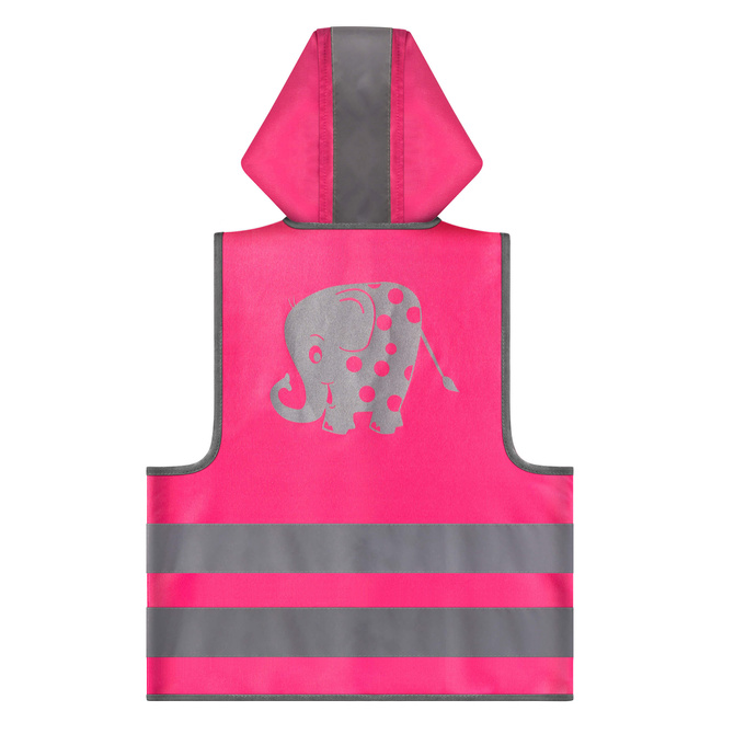 Kamizelka odblaskowa ostrzegawcza róż z kapturem dzieci 80-130cm 3-6l 10szt