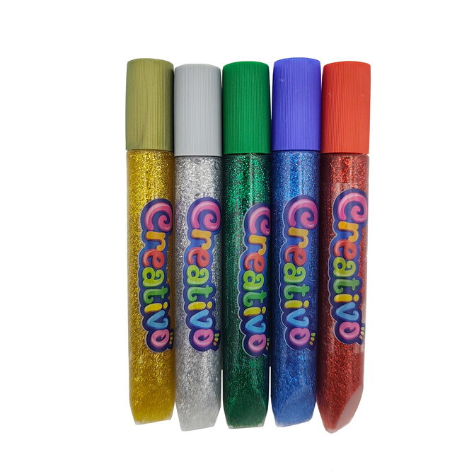 Klej brokatowy z brokatem w płynie 5 kolorów po 10,5 ml ASTRA