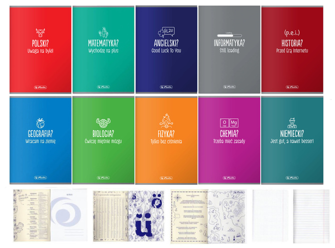 Zestaw 10x zeszyt A5 60k przedmiotowy soft touch HERLITZ