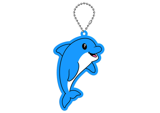 Brelok breloczek gadżet odblaskowy odblask zawieszka delfin 25szt
