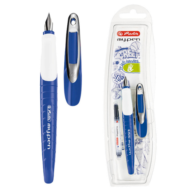 Pióro wieczne dla leworęcznych niebieskie białe My.Pen HERLITZ