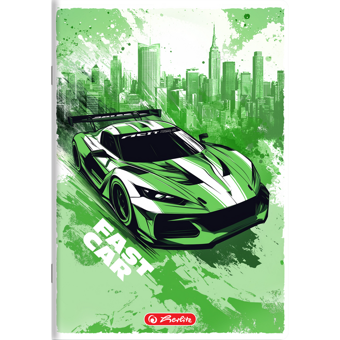 Zeszyt A5 32 kartki w kratkę z marginesem 70g/m2 Fast Car HERLITZ