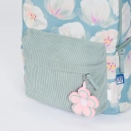 Plecak szkolny młodzieżow 26l+ piórnik miętowy kwiatki sztruks Bloom OXFORD