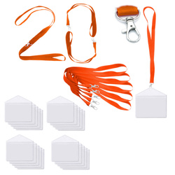 Identyfikator poziomy holder kieszonka 100x65mm +smycz 90cm x20kpl