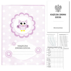 Książeczka Zdrowia Dziecka Książeczka Szczepień A5+okładka sowa różowa