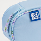 Piórnik kosmetyczka etui usztywniany z klapką błękitny Flowers OXFORD