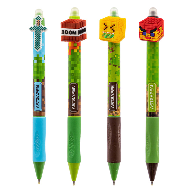 Długopis ścieralny wymazywalny automat PIXEL ONE Minecraft 0,5mm 2szt ASTRA