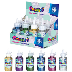 Zestaw klej brokatowy z brokatem XXL w tubce 6 kolorów 12szt po 60ml ASTRA