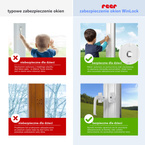 Zabezpieczenie okna drzwi balkonowych REER +klamka 3szt