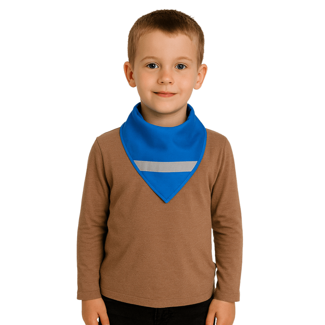 Chusta odblaskowa bandana z pasem odblask dzieci 45x45x66cm niebieska 10szt