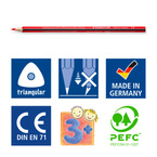 Kredki ołówkowe trójkątne 12 kolorów Wopex Noris colour STAEDTLER