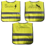 Kamizelka odblaskowa z własnym nadrukiem dla dzieci logo napis 100 sztuk