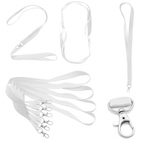 Smycz do identyfikatora na szyję 2cm karabińczyk długość 90cm biała 20szt
