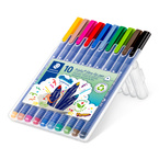 Pisaki flamastry mazaki trójkątne plastikowym etui Triplus 10szt STAEDTLER