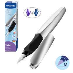 Pióro wieczne Twist dla dzieci prawo/lewo srebrne Silver PELIKAN