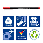 Cienkopisy trójkątne linia 0,3mm w platikowym etui Triplus 10szt STAEDTLER