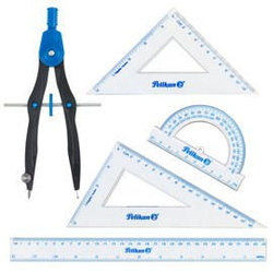 Zestaw geometryczny linijka cyrkiel 5elem 30cm PELIKAN