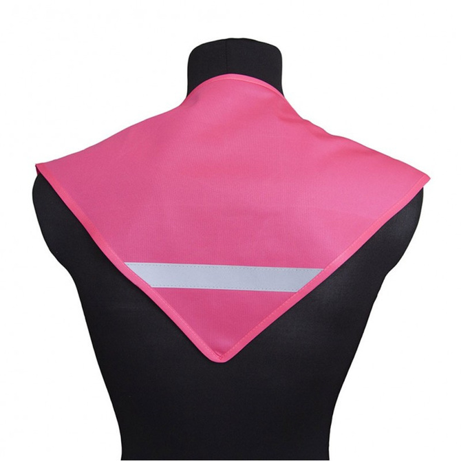 Chusta odblaskowa bandana z pasem odblaskowym dzieci 45x45x66cm różow 10szt