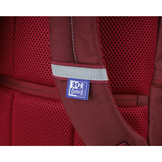 Plecak szkolny młodzieżowy bordo z pokrowcem przeciwdeszczowym 23l OXFORD