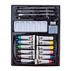 Zestaw artystyczny farby akrylowe pędzle 19el na prezent Art&Hobby ASTRA