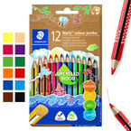 Kredki ołówkowe trójkątne jumbo 12 kolorów Noris colour STAEDTLER