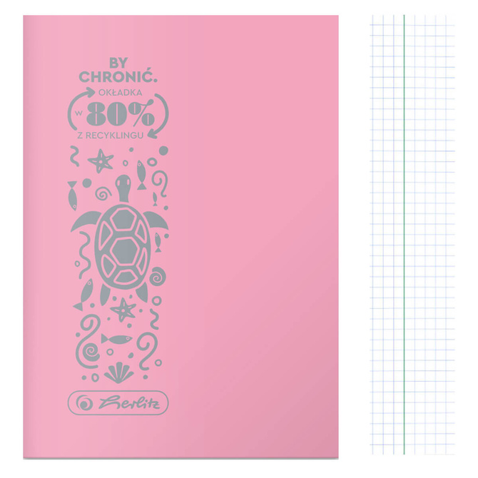 Zeszyt A5 32k kratka okładka z folii PP Eco Pastel Colors różowy HERLITZ