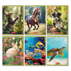 Zeszyt A5 16 kartek podwójna linia kolorowa 3linie 70g/m2 Animals HERLITZ