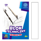 Blok techniczny biały A4 10 kartek 170g/m2 ASTRA
