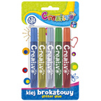 Klej brokatowy z brokatem w płynie 5 kolorów po 10,5 ml ASTRA