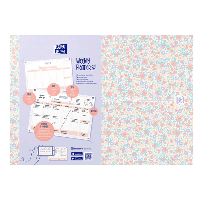 Planer tygodniowy notatnik A4 60 kartek Floral OXFORD
