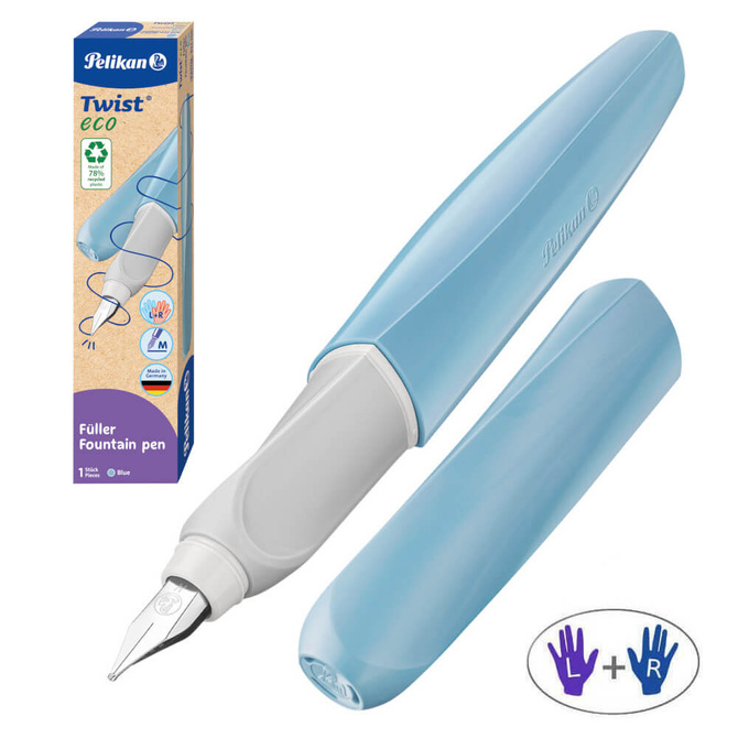 Pióro wieczne Twist dla dzieci prawo/lewo niebieskie Blue ECO PELIKAN