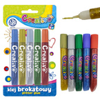 Klej brokatowy z brokatem w płynie 5 kolorów po 10,5 ml ASTRA