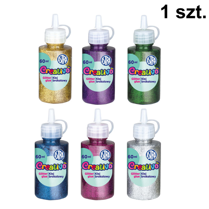 Klej brokatowy z brokatem XXL w tubce 60ml MIX ASTRA