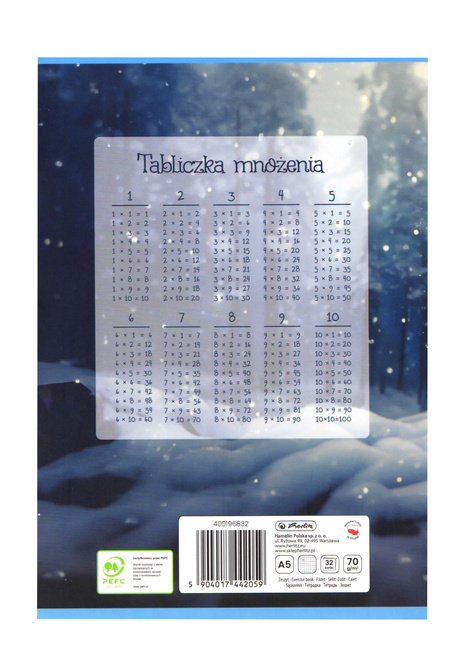 Zeszyt A5 32 kartki w kratkę z marginesem 70g/m2 Wonderland HERLITZ