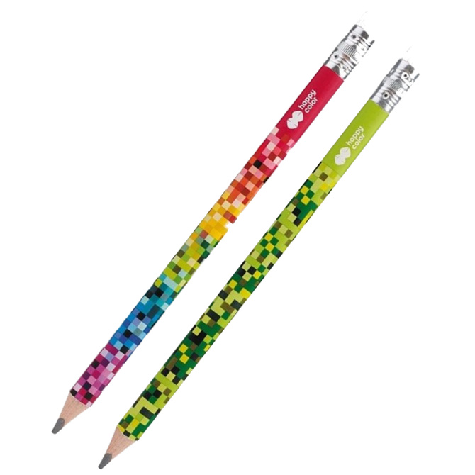 Ołówek do nauki pisania Jumbo trójkątny 2B z gumką 24szt PIXI HAPPY COLOR